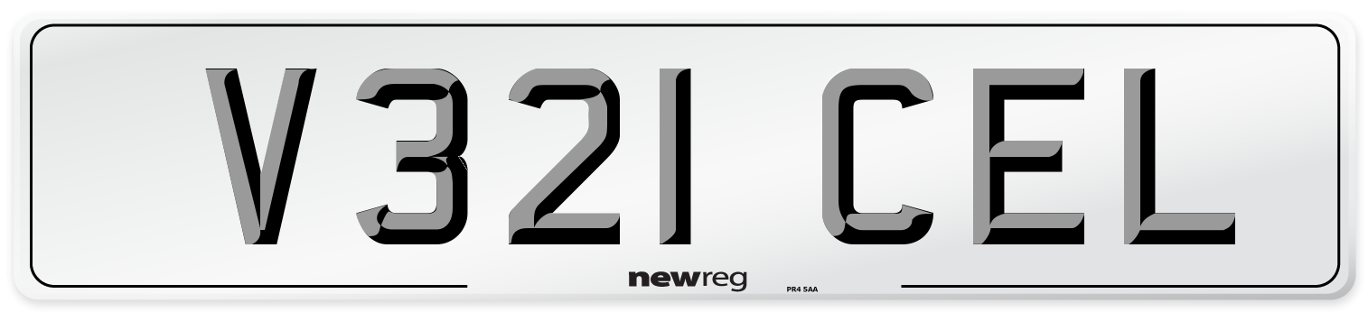V321 CEL Number Plate from New Reg